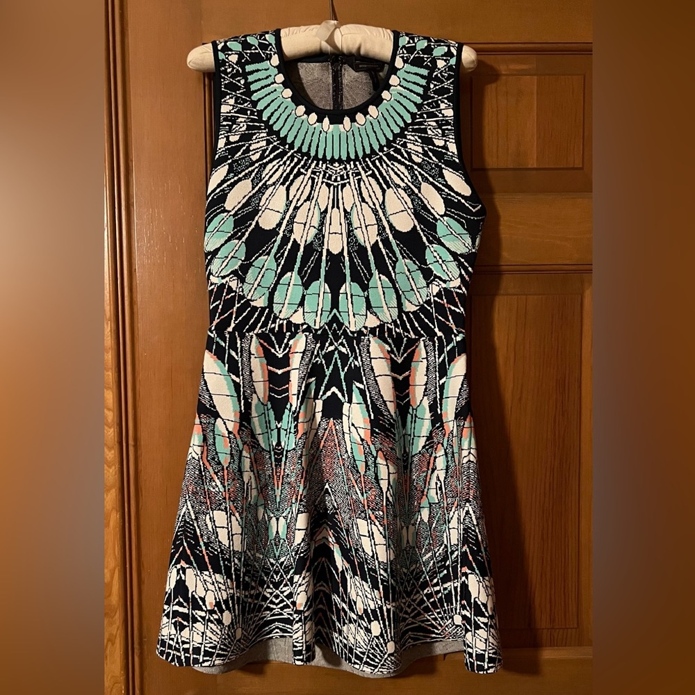 BCBG MAXAZRIA DRESS, multi color. Size Large.